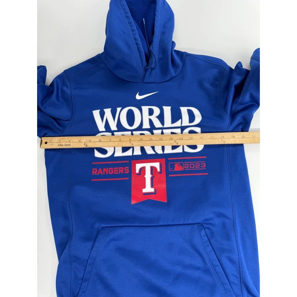 Nike Dri-Fit Texas Rangers Hoodie Mens Womens Kids Small World Series 2023 Blue